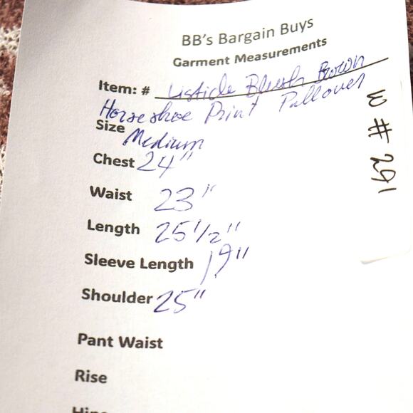 Listicle Women's Sz M Blush Brown Horseshoe Print Pullover Sweater Acrylic Blend - Picture 11 of 11